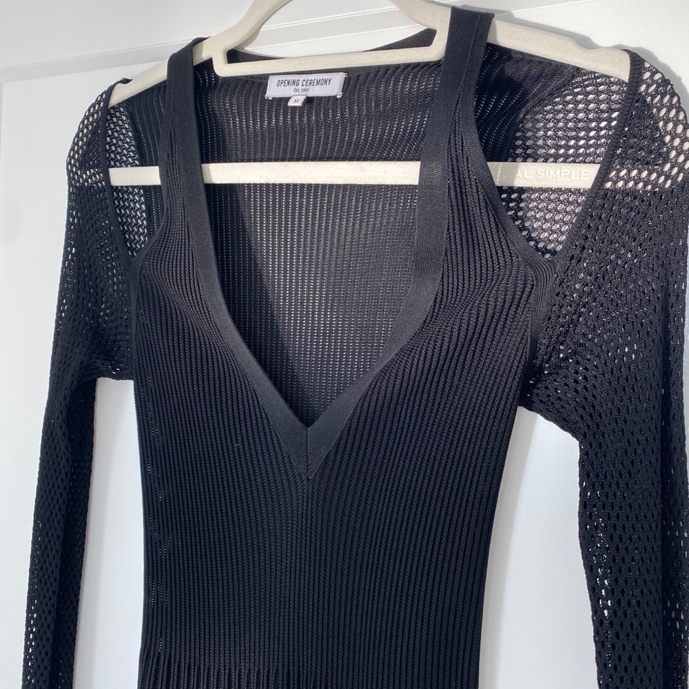 Mesh cut out midi dress